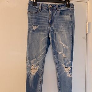American Eagle Super Stretch Ripped Denim Jeans